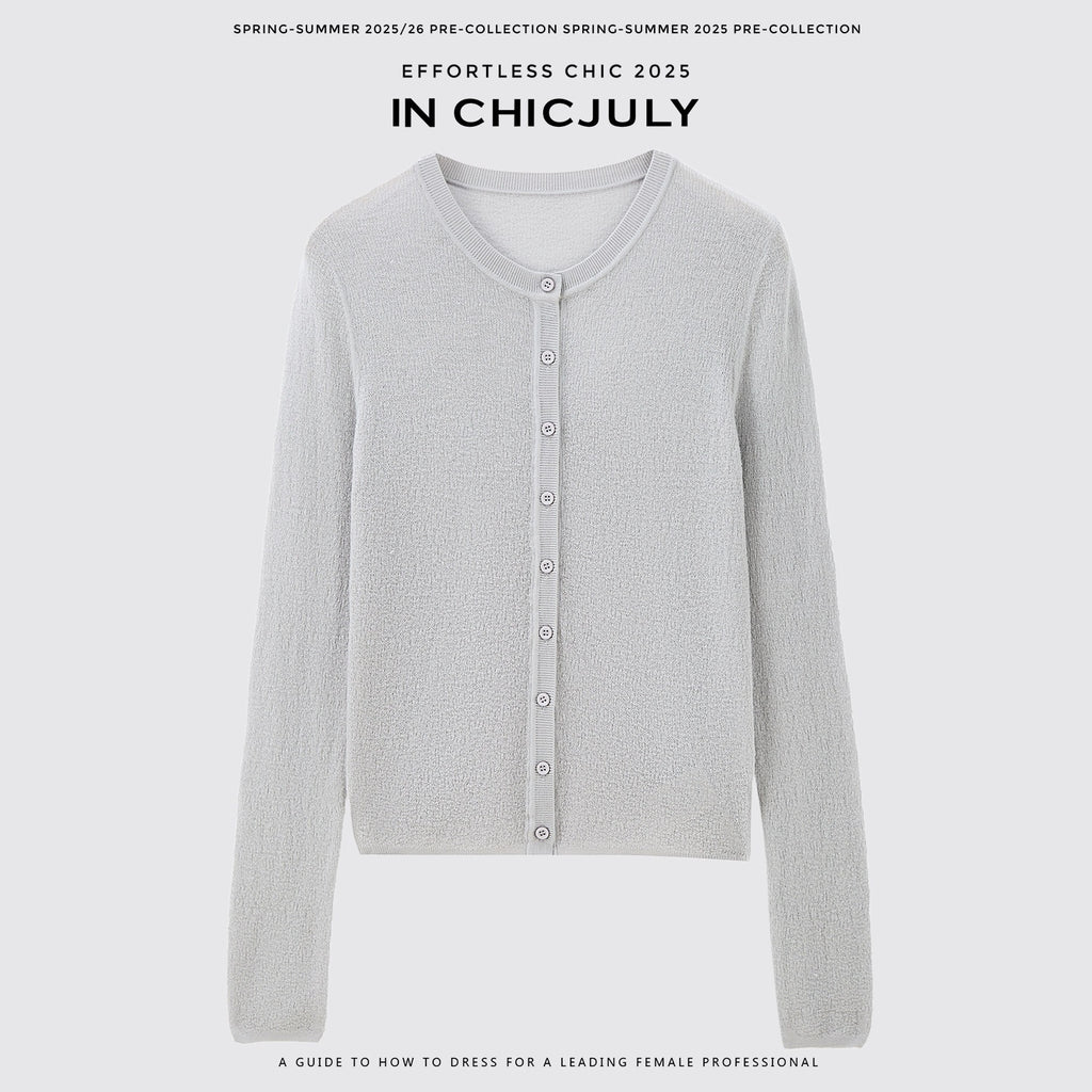 chicjuly Cropped Fine Yarn Knit Minimalist Women's Pure Wool Long Sleeve T-shirts 968816858767