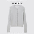 chicjuly Cropped Fine Yarn Knit Minimalist Women's Pure Wool Long Sleeve T-shirts 968816858767