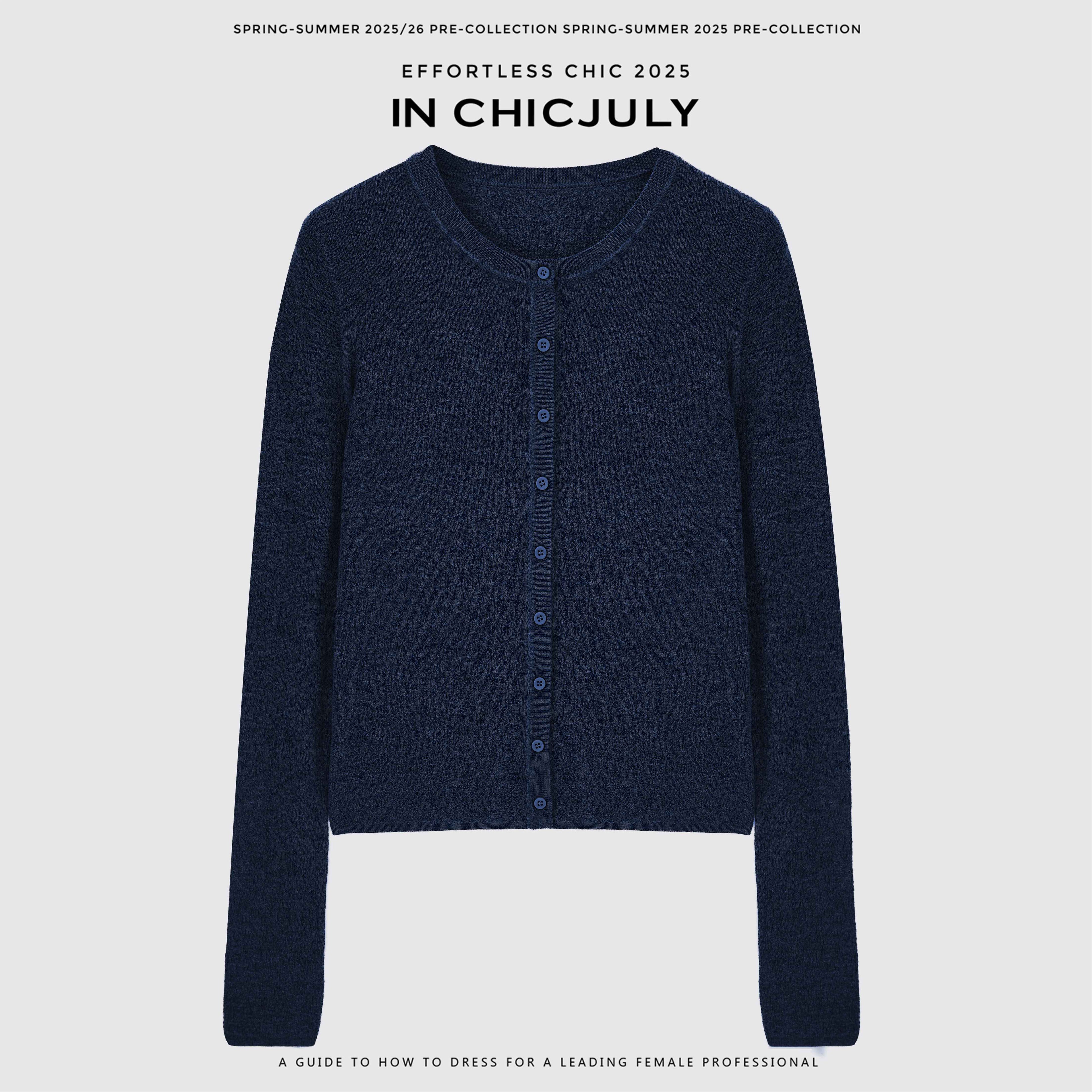 chicjuly Cropped Fine Yarn Knit Minimalist Women's Pure Wool Long Sleeve T-shirts 968816858767