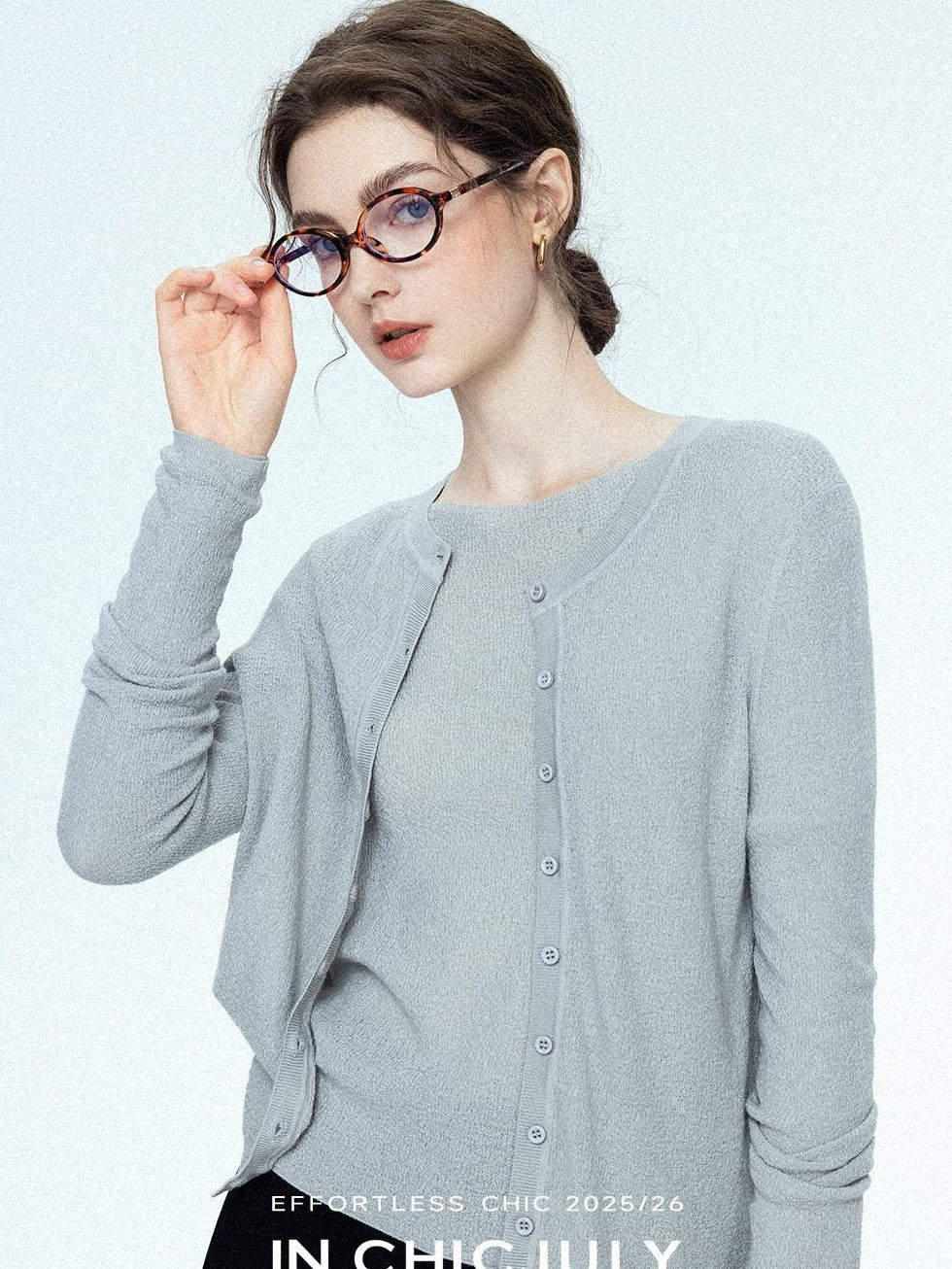 chicjuly Cropped Fine Yarn Knit Minimalist Women's Pure Wool Long Sleeve T-shirts