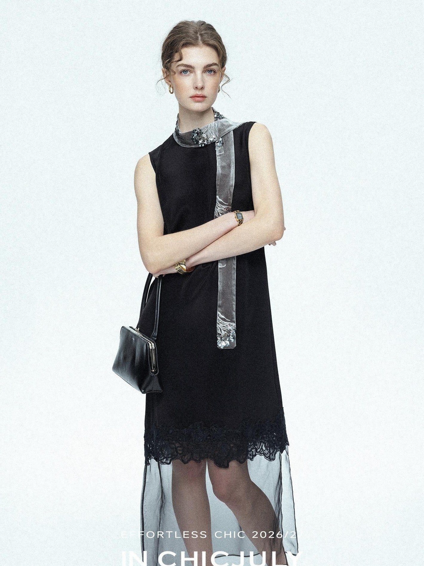 chicjuly Double Layer Tulle 3d Embroidered Floral Women's Casual Midi Dresses