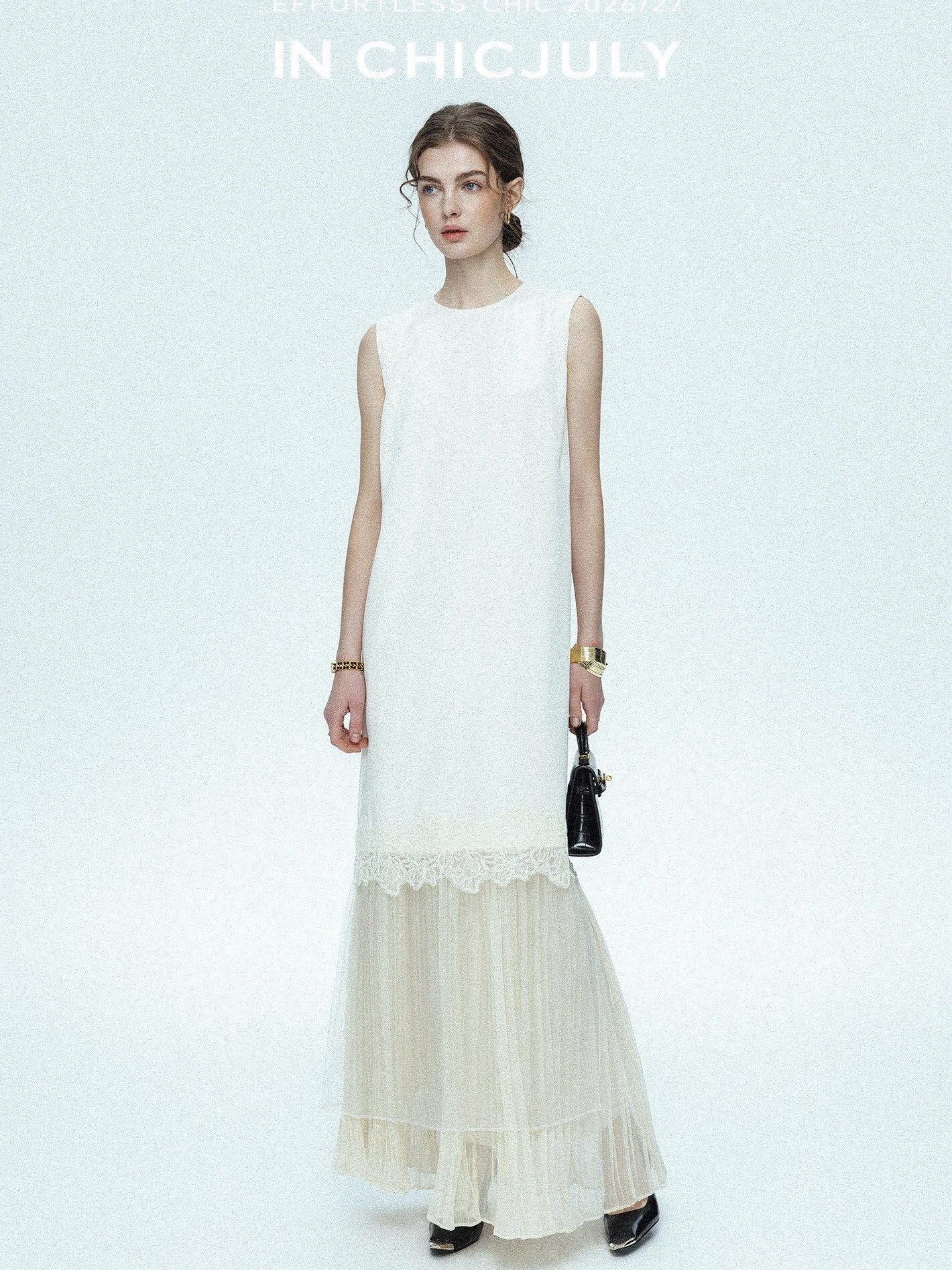 chicjuly Double Layer Tulle 3d Embroidered Floral Women's Casual Midi Dresses