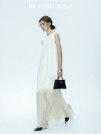chicjuly Double Layer Tulle 3d Embroidered Floral Women's Casual Midi Dresses