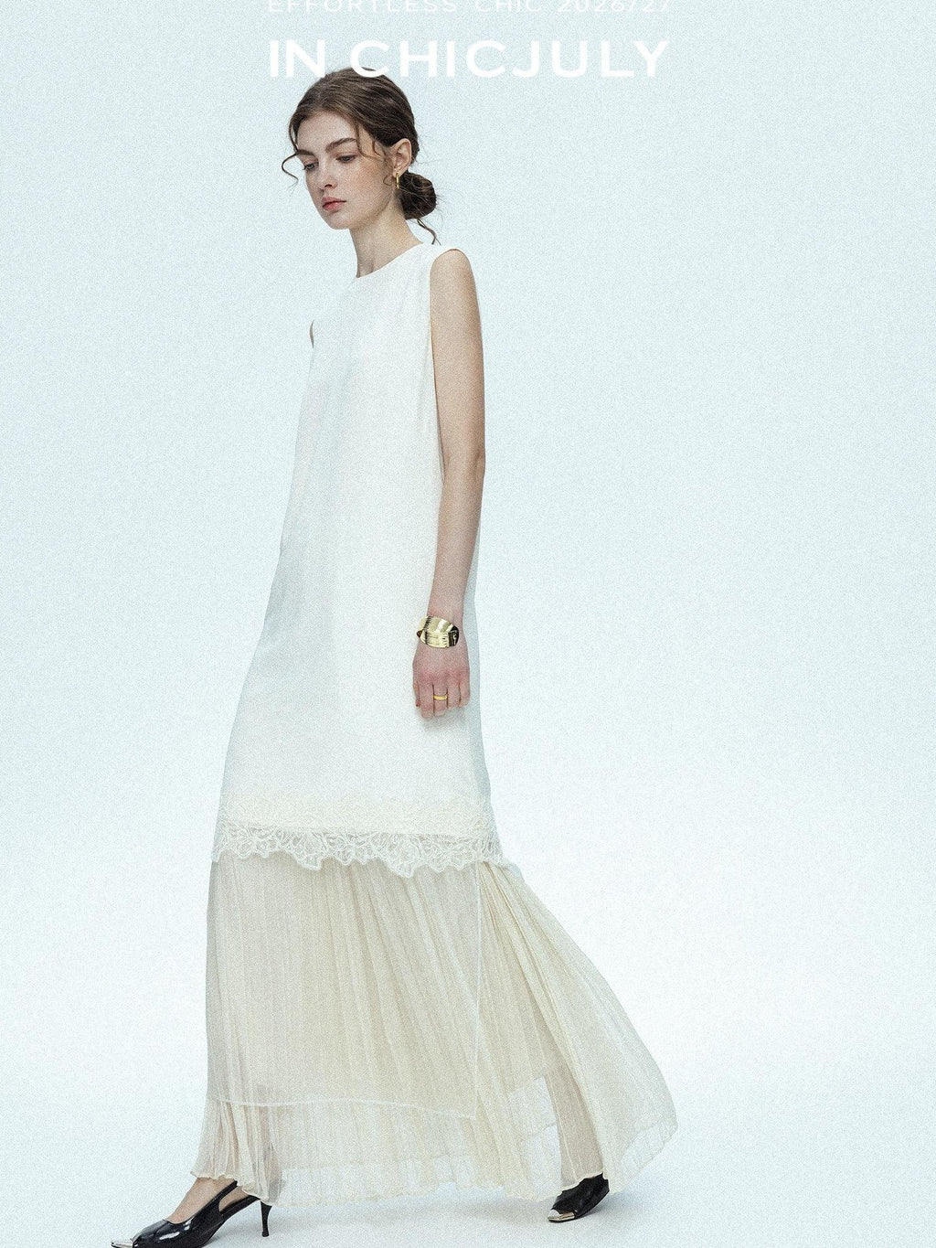 chicjuly Double Layer Tulle 3d Embroidered Floral Women's Casual Midi Dresses