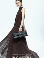chicjuly Draped Ribbon Sleeveless Women's Acetate Mesh Top & Skirt Sets