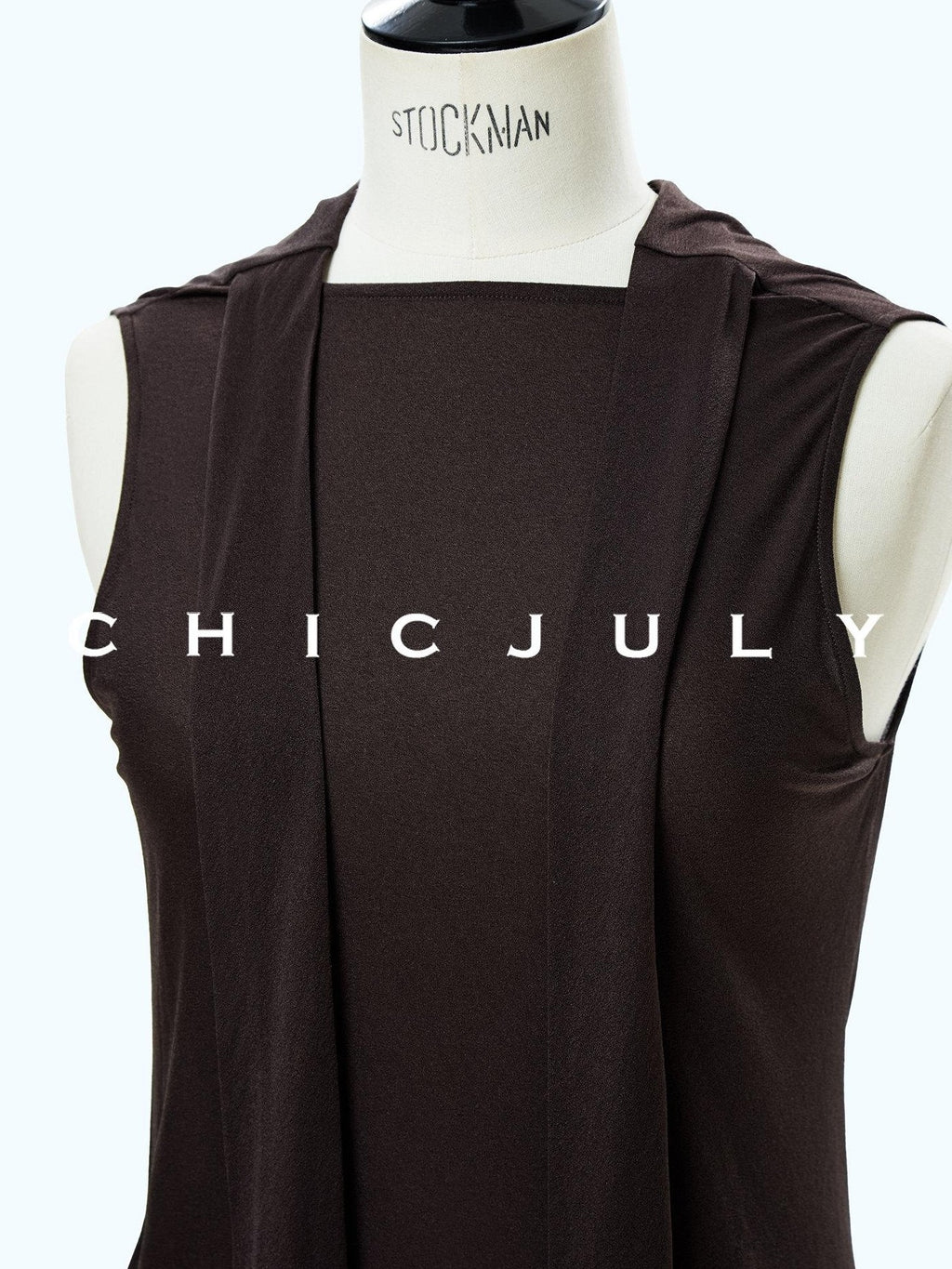 chicjuly Draped Ribbon Sleeveless Women's Acetate Mesh Top & Skirt Sets