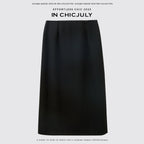 chicjuly Draped Slimming High Waist Elastic A Line Wrinkle Free Women's Wool Midi Skirts 969510173463