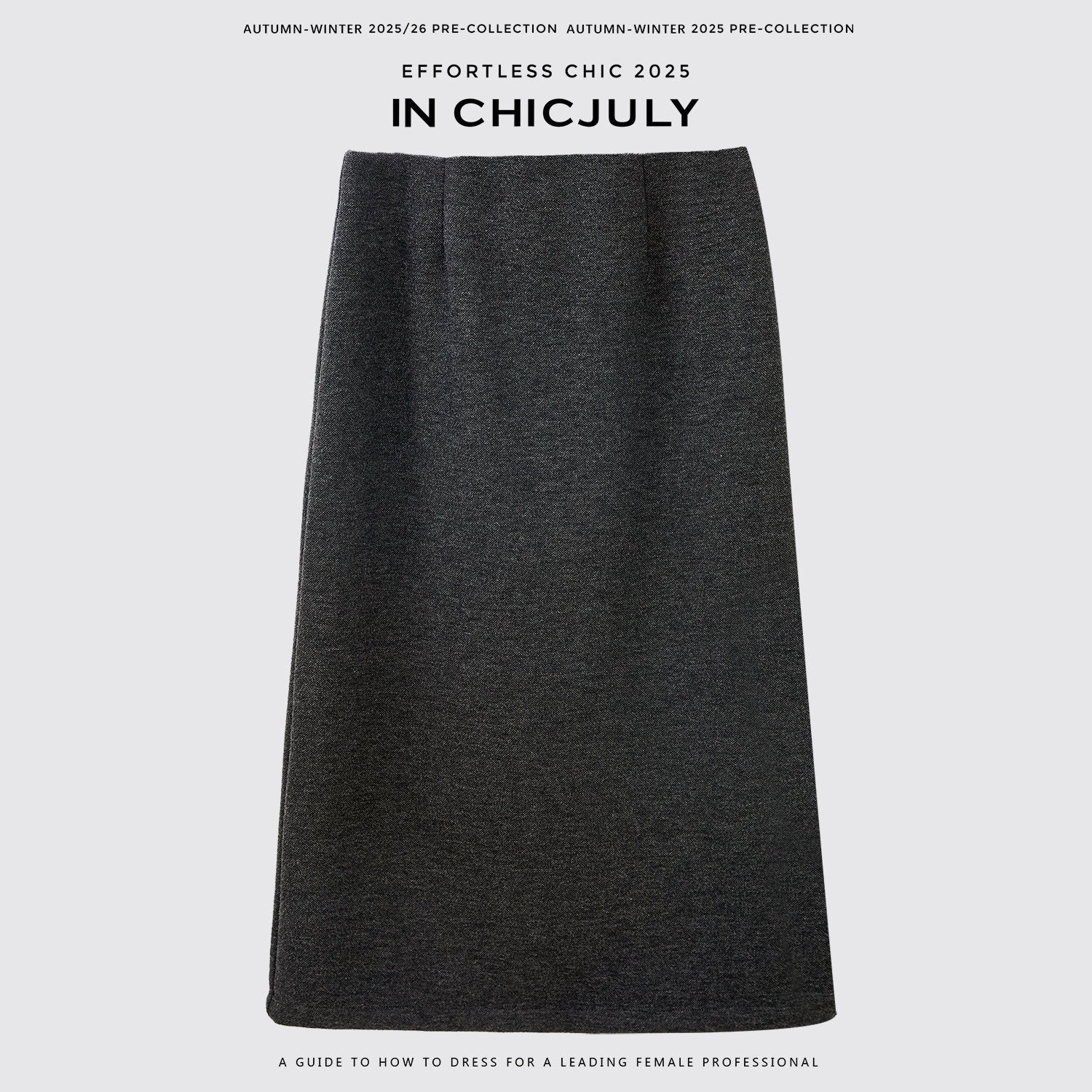 chicjuly Draped Slimming High Waist Elastic A Line Wrinkle Free Women's Wool Midi Skirts 969510173463