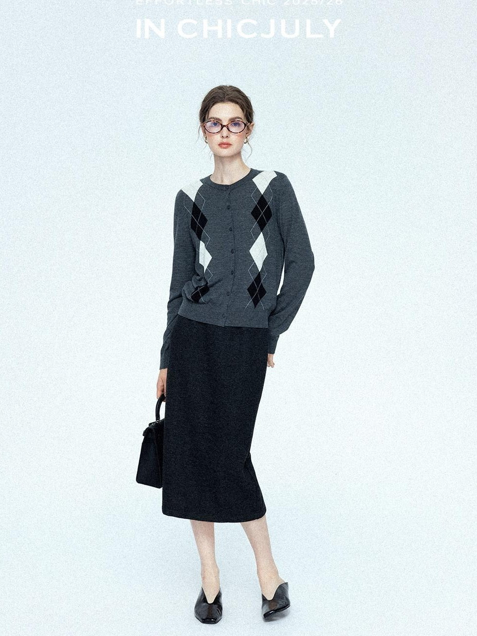 chicjuly Draped Slimming High Waist Elastic A Line Wrinkle Free Women's Wool Midi Skirts