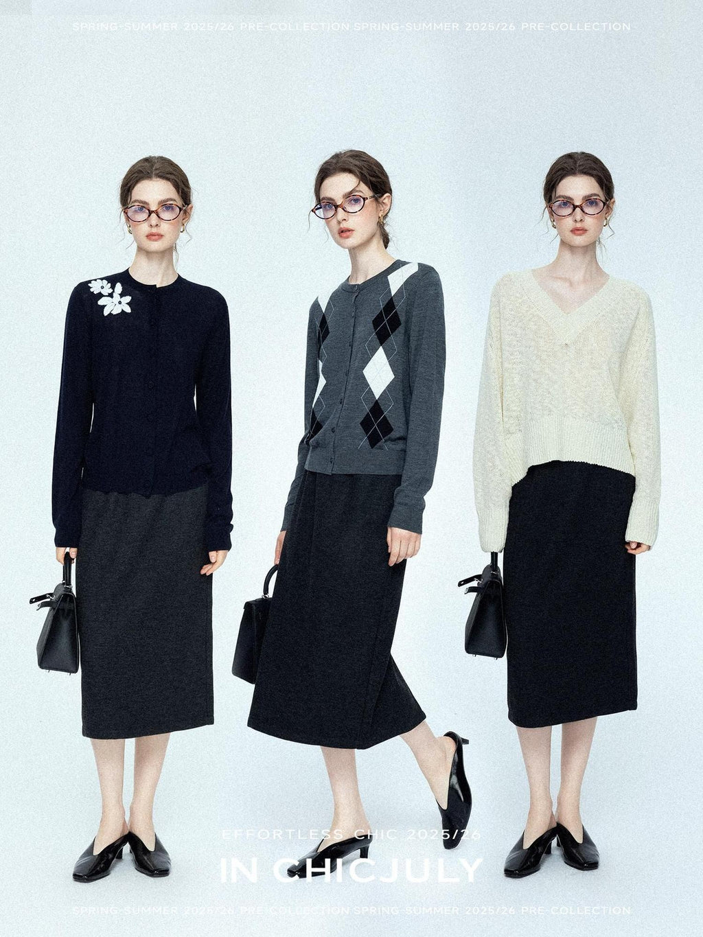 chicjuly Draped Slimming High Waist Elastic A Line Wrinkle Free Women's Wool Midi Skirts