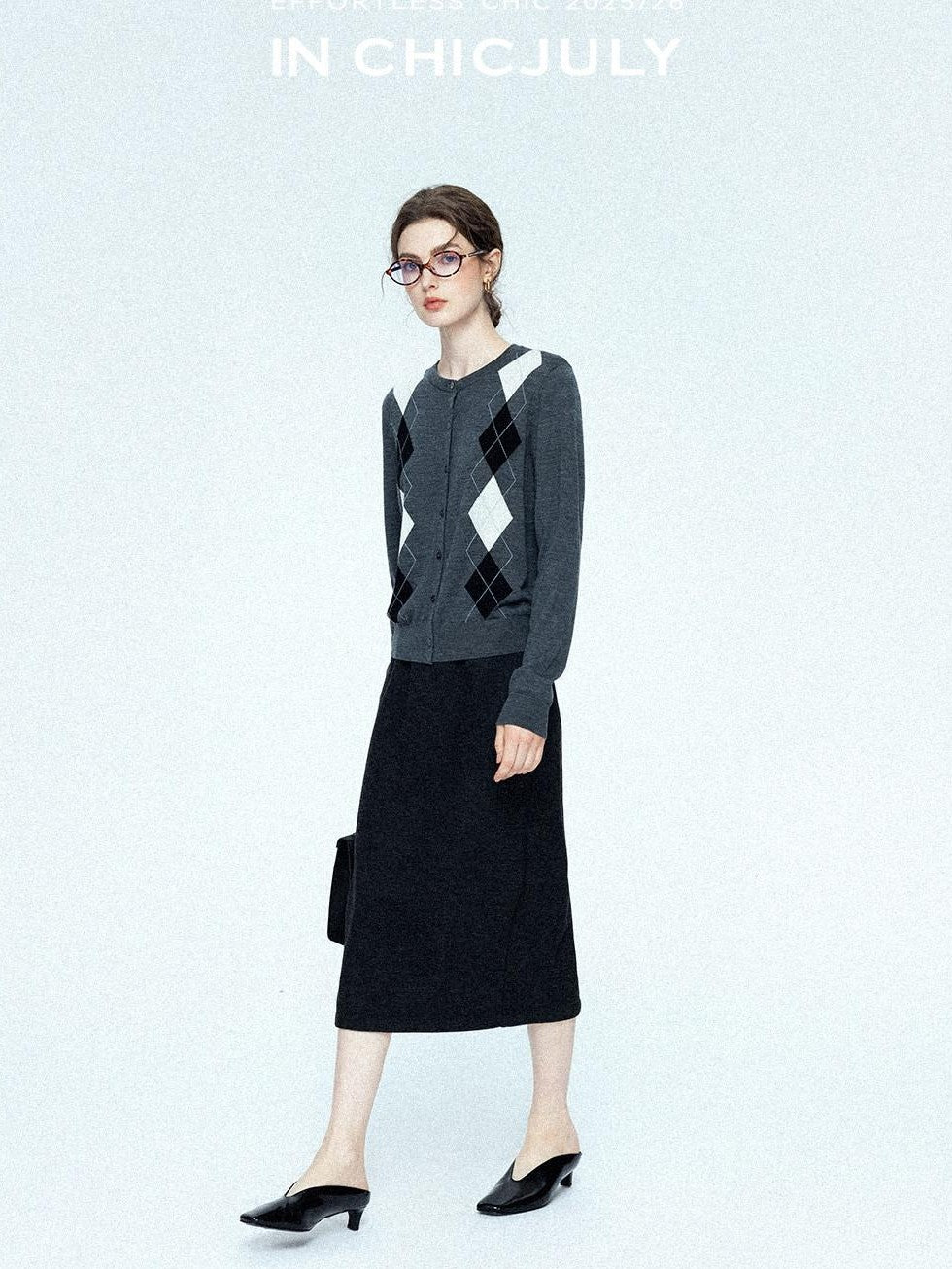chicjuly Draped Slimming High Waist Elastic A Line Wrinkle Free Women's Wool Midi Skirts