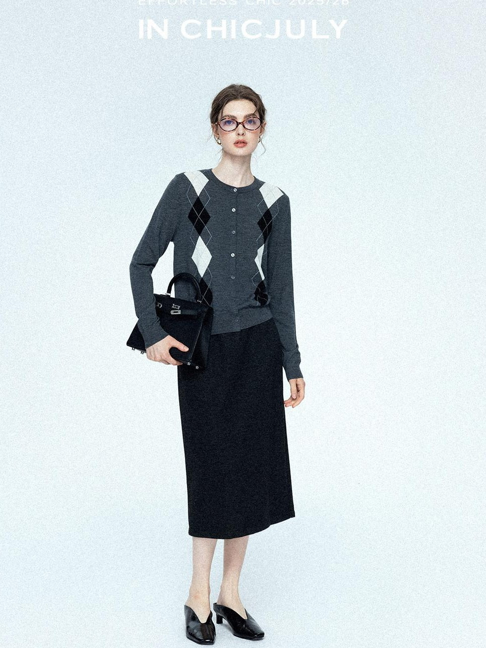 chicjuly Draped Slimming High Waist Elastic A Line Wrinkle Free Women's Wool Midi Skirts