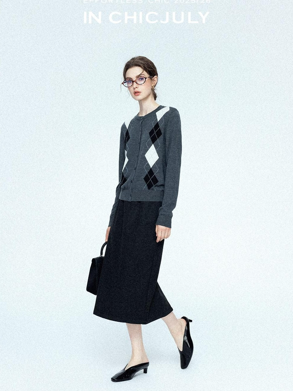 chicjuly Draped Slimming High Waist Elastic A Line Wrinkle Free Women's Wool Midi Skirts