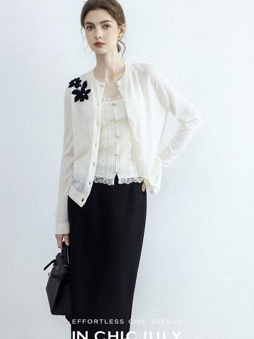 chicjuly Draped Slimming High Waist Elastic A Line Wrinkle Free Women's Wool Midi Skirts