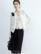 chicjuly Draped Slimming High Waist Elastic A Line Wrinkle Free Women's Wool Midi Skirts