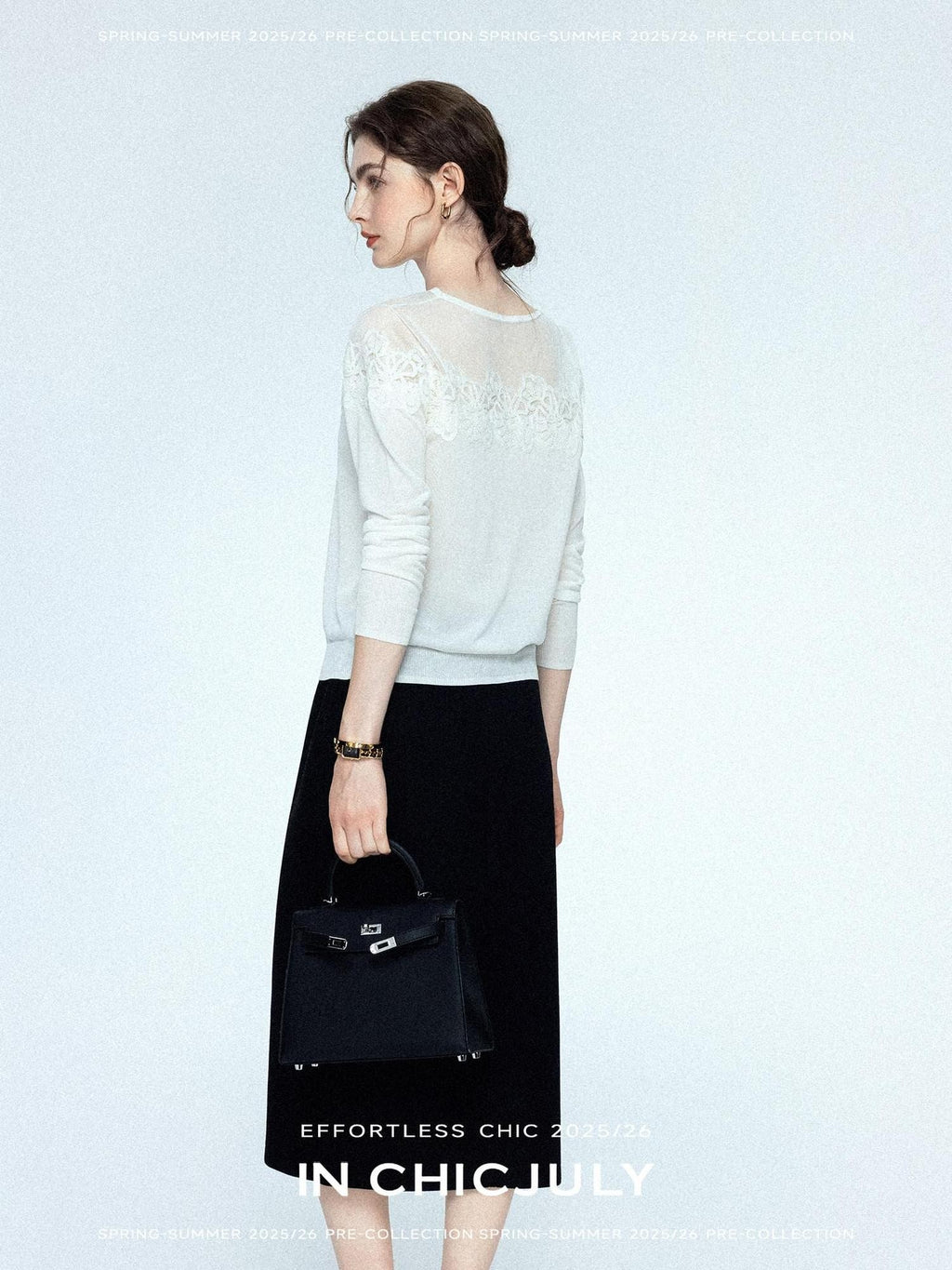 chicjuly Draped Slimming High Waist Elastic A Line Wrinkle Free Women's Wool Midi Skirts