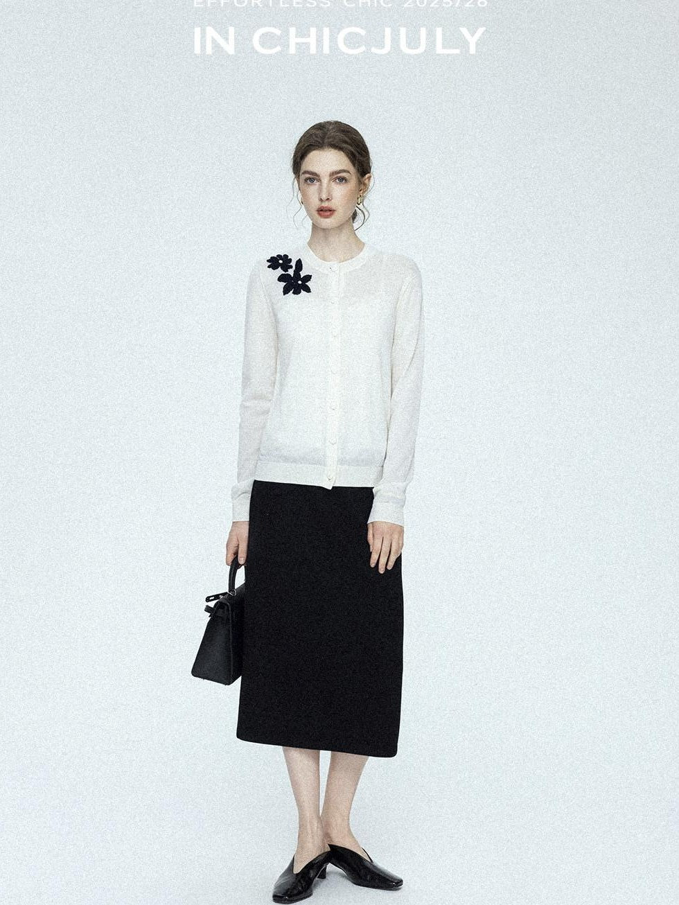 chicjuly Draped Slimming High Waist Elastic A Line Wrinkle Free Women's Wool Midi Skirts