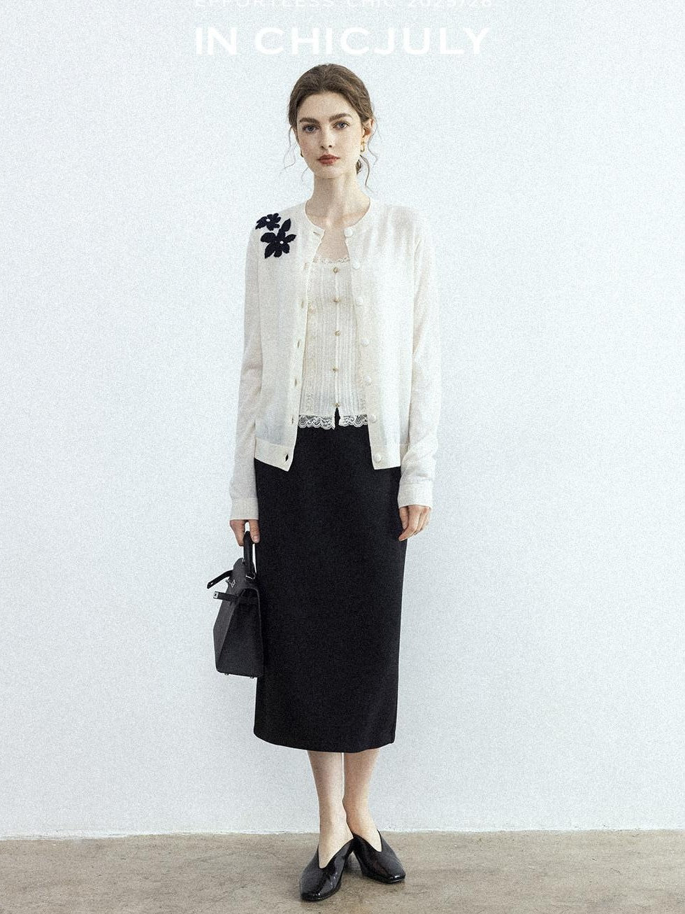 chicjuly Draped Slimming High Waist Elastic A Line Wrinkle Free Women's Wool Midi Skirts