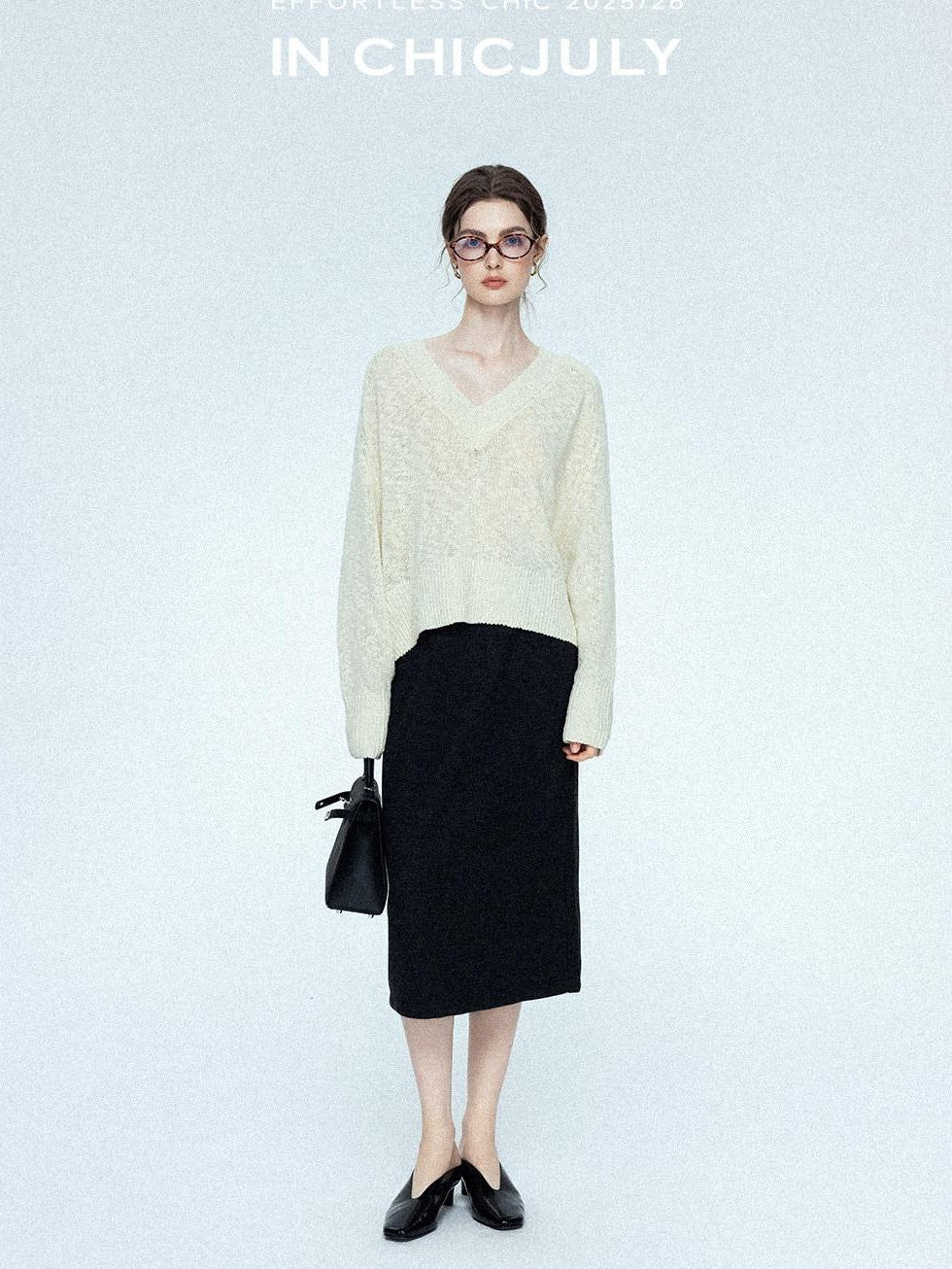 chicjuly Draped Slimming High Waist Elastic A Line Wrinkle Free Women's Wool Midi Skirts