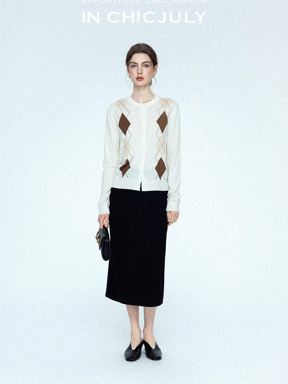 chicjuly Draped Slimming High Waist Elastic A Line Wrinkle Free Women's Wool Midi Skirts