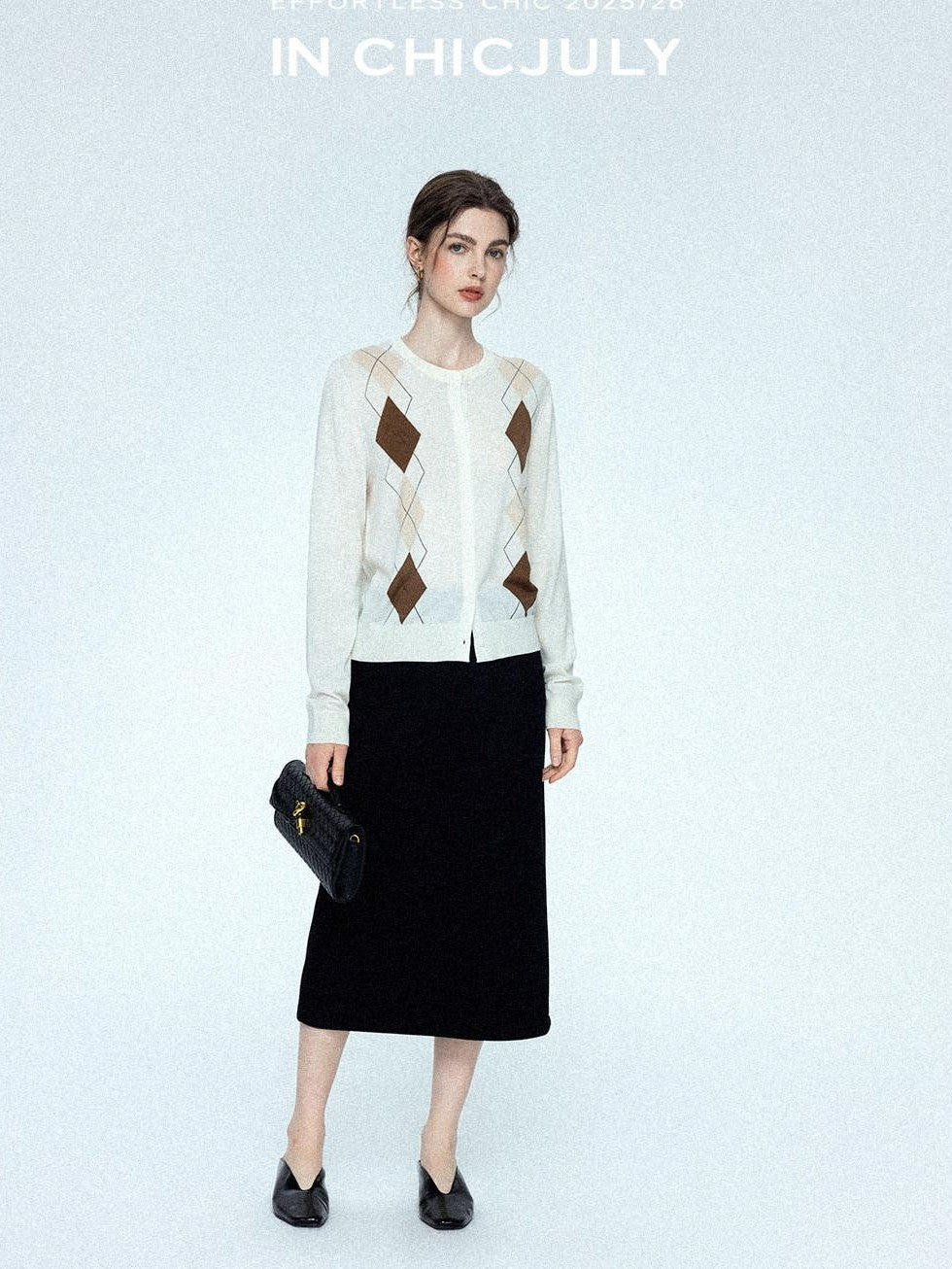 chicjuly Draped Slimming High Waist Elastic A Line Wrinkle Free Women's Wool Midi Skirts