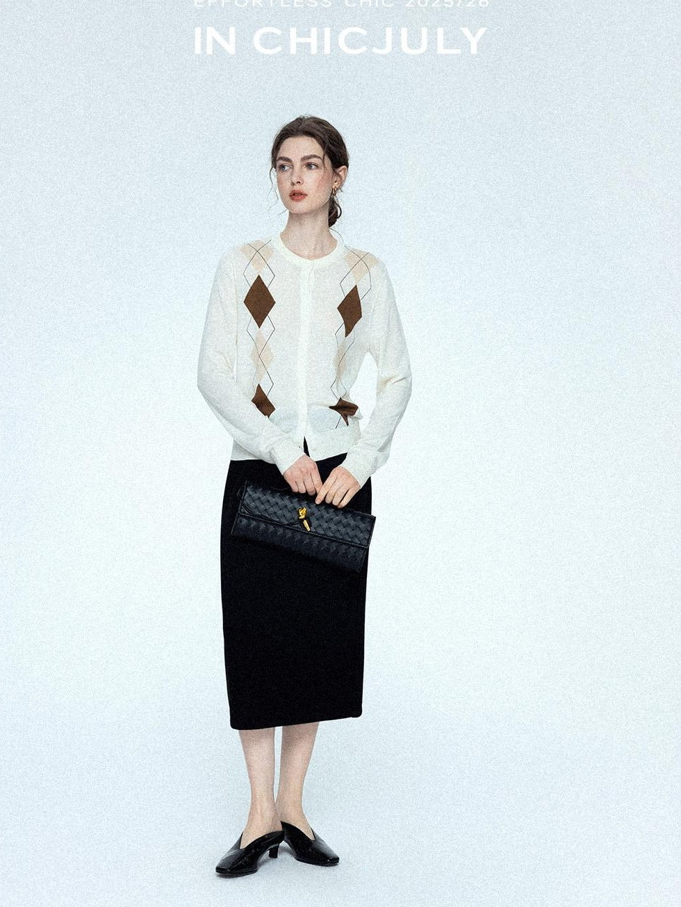chicjuly Draped Slimming High Waist Elastic A Line Wrinkle Free Women's Wool Midi Skirts
