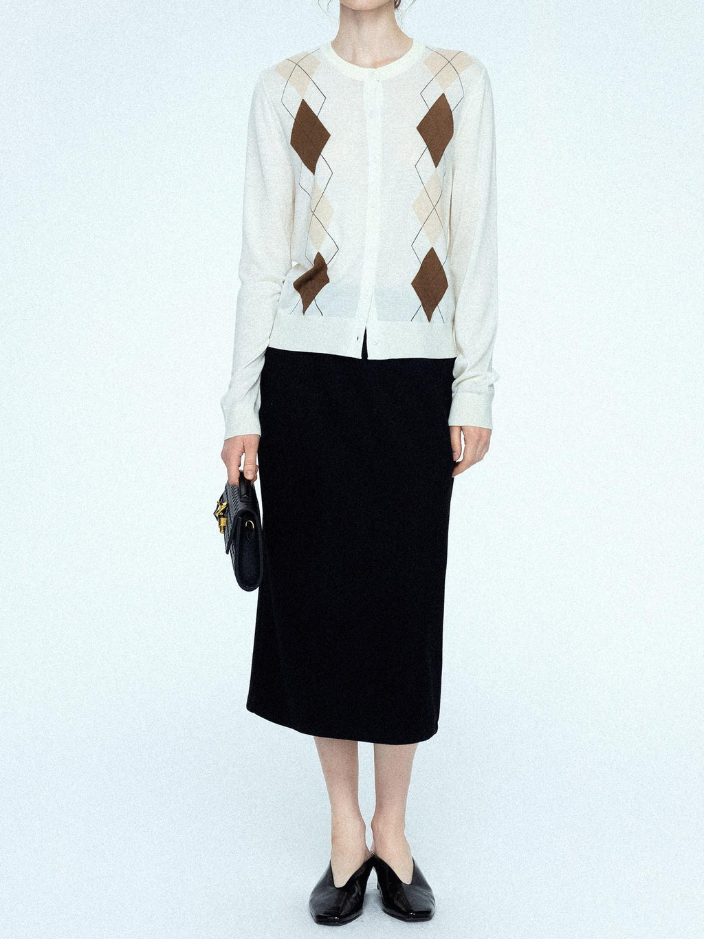 chicjuly Draped Slimming High Waist Elastic A Line Wrinkle Free Women's Wool Midi Skirts