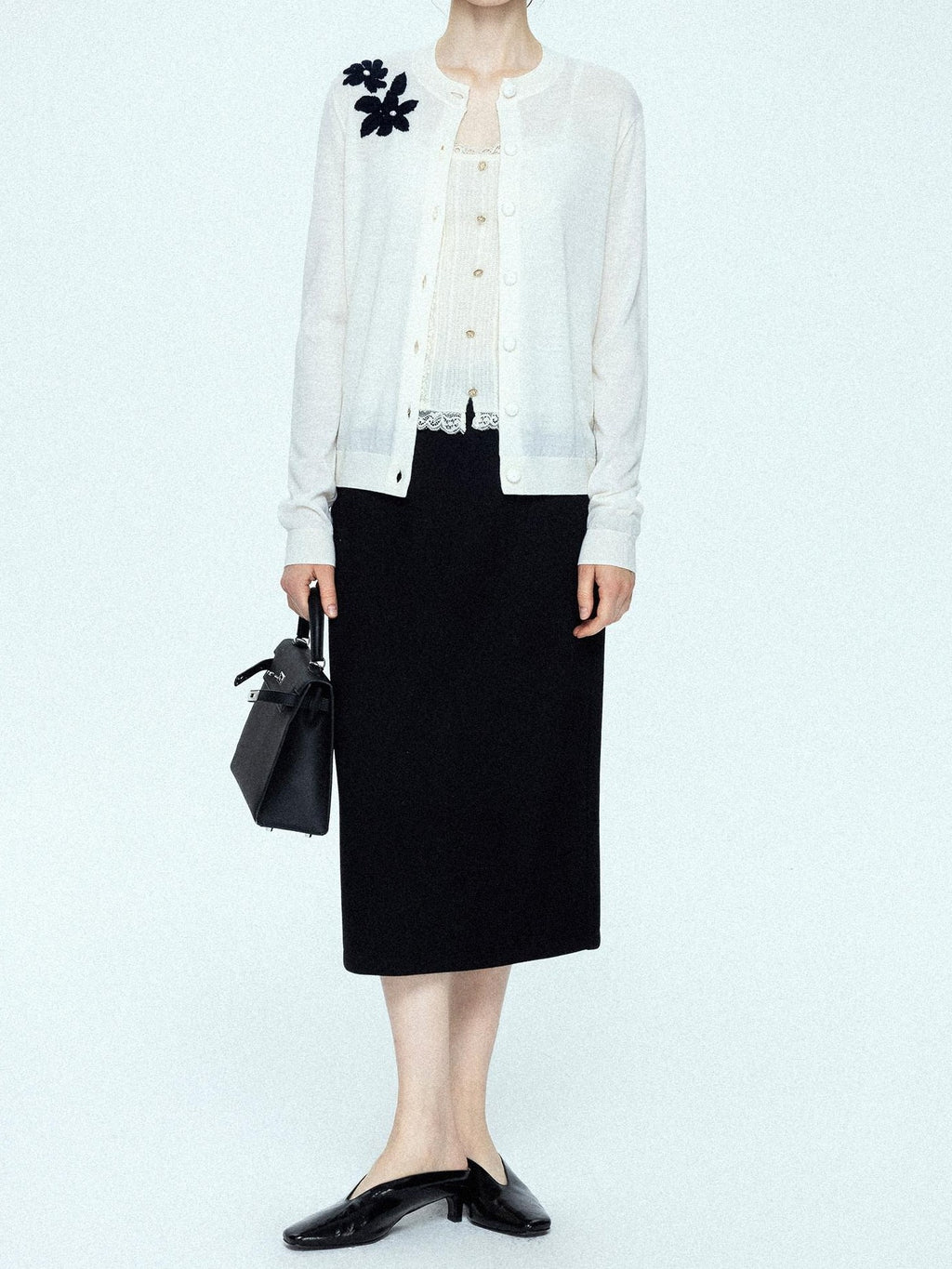 chicjuly Draped Slimming High Waist Elastic A Line Wrinkle Free Women's Wool Midi Skirts