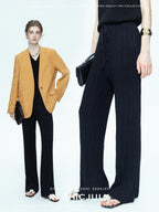 chicjuly Drapey High Waist Pleated High Stretch Straight Leg Women's Other Chinos