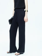 chicjuly Drapey High Waist Pleated High Stretch Straight Leg Women's Other Chinos