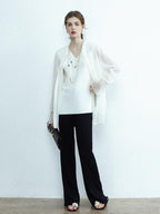 chicjuly Drapey High Waist Pleated High Stretch Straight Leg Women's Other Chinos