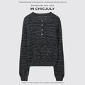chicjuly Dreamcatcher Star Sequin Knit Women's Linen Blend Long Sleeve T-shirts 968305455696