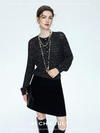 chicjuly Dreamcatcher Star Sequin Knit Women's Linen Blend Long Sleeve T-shirts