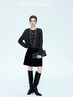 chicjuly Dreamcatcher Star Sequin Knit Women's Linen Blend Long Sleeve T-shirts