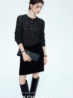 chicjuly Dreamcatcher Star Sequin Knit Women's Linen Blend Long Sleeve T-shirts