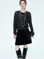chicjuly Dreamcatcher Star Sequin Knit Women's Linen Blend Long Sleeve T-shirts