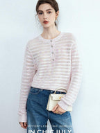 chicjuly Dreamcatcher Star Sequin Knit Women's Linen Blend Long Sleeve T-shirts