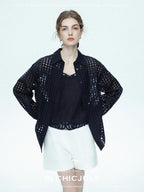 chicjuly Embossed Texture Contrast Trim A Line Women's Short Trousers
