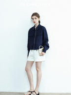 chicjuly Embossed Texture Contrast Trim A Line Women's Short Trousers
