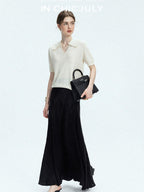 chicjuly Embroidered Floral Crochet Collar Knit Women's Wool Linen Short Sleeve T-shirts