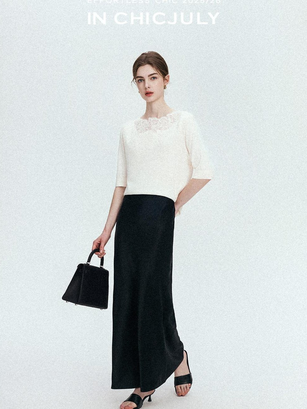 chicjuly Ethereal Water Soluble Lace Knit Women's Pure Wool Short Sleeve T-shirts