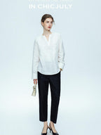 chicjuly French Embroidered Applique Lace Cutout V-neck Women's Linen Top & Shorts Sets