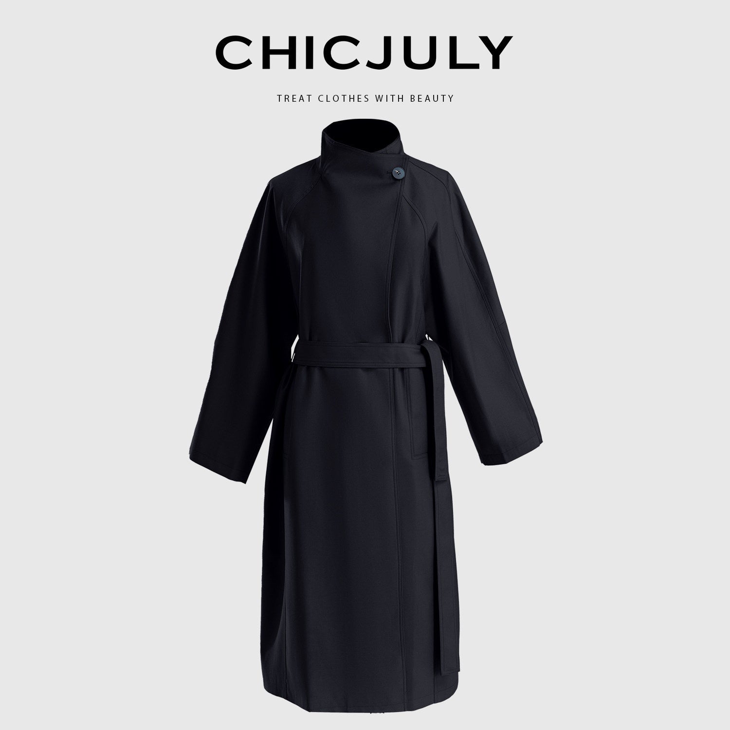chicjuly French Minimal Armor Inspired Waterproof Women's Viscose Trench Coats 825251599273