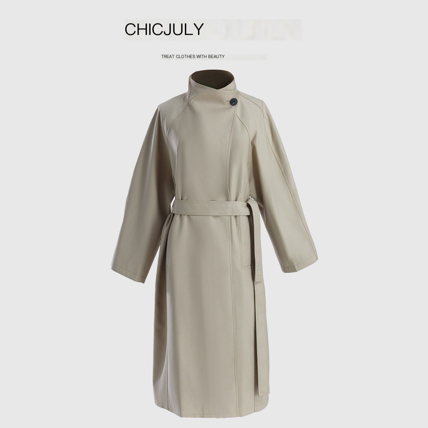 chicjuly French Minimal Armor Inspired Waterproof Women's Viscose Trench Coats 825251599273