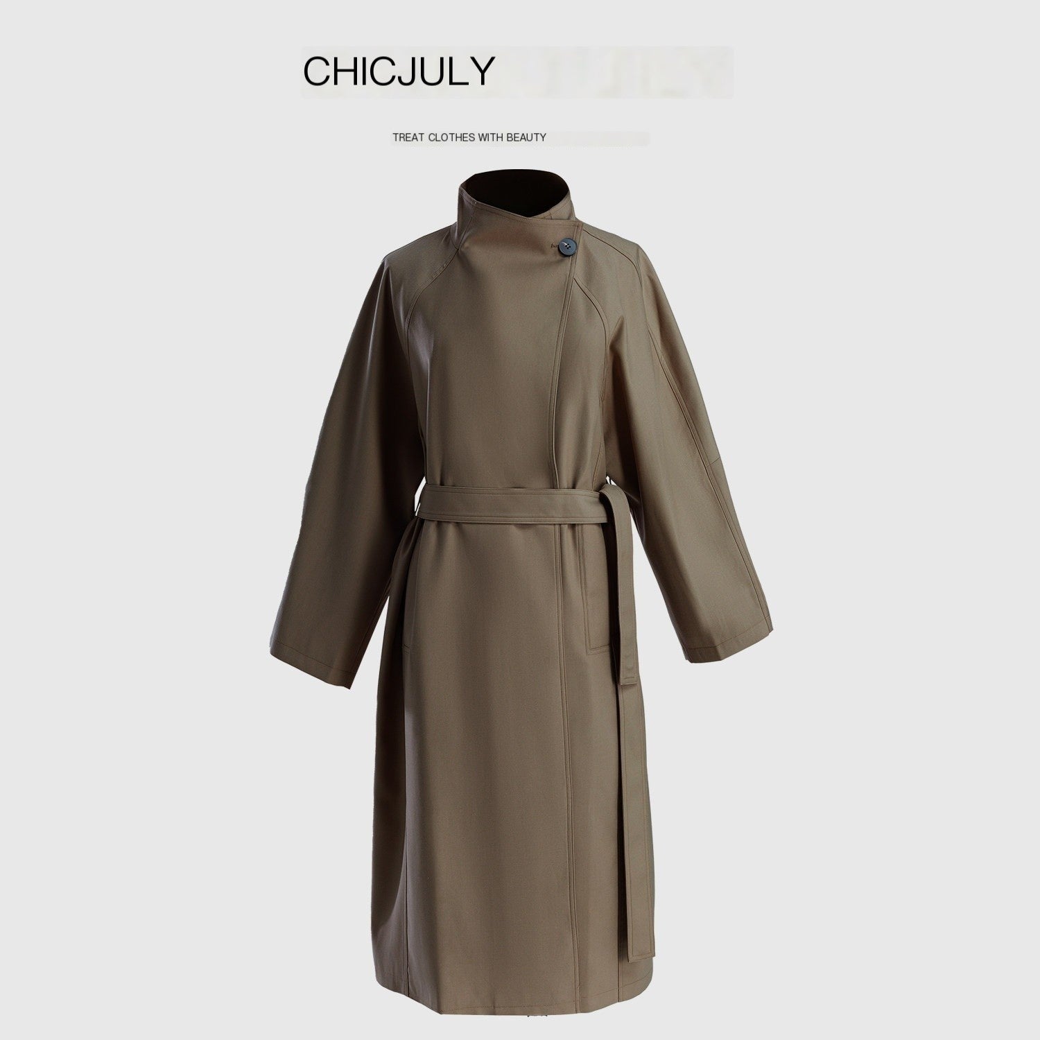 chicjuly French Minimal Armor Inspired Waterproof Women's Viscose Trench Coats 825251599273