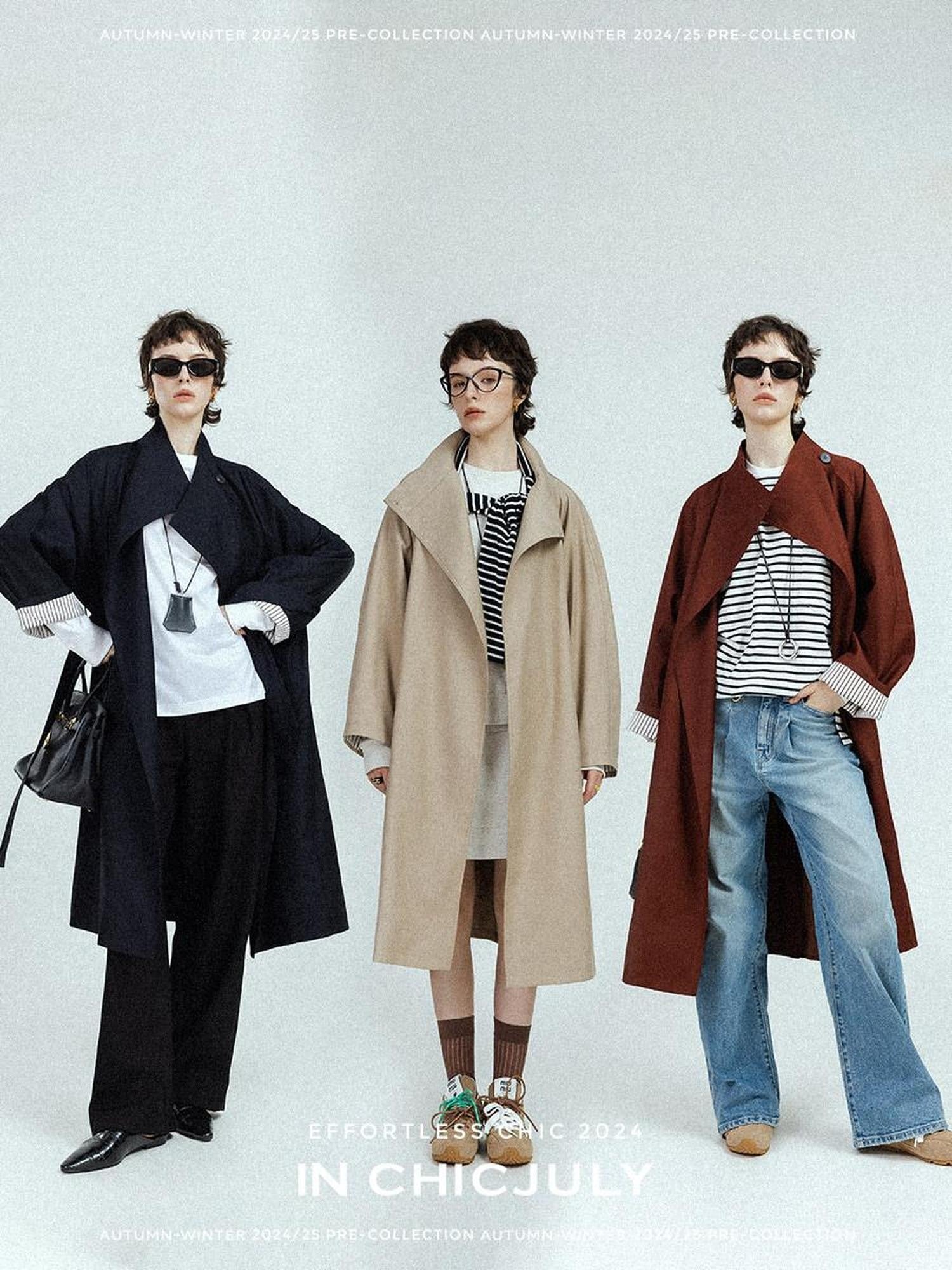 chicjuly French Minimal Armor Inspired Waterproof Women's Viscose Trench Coats