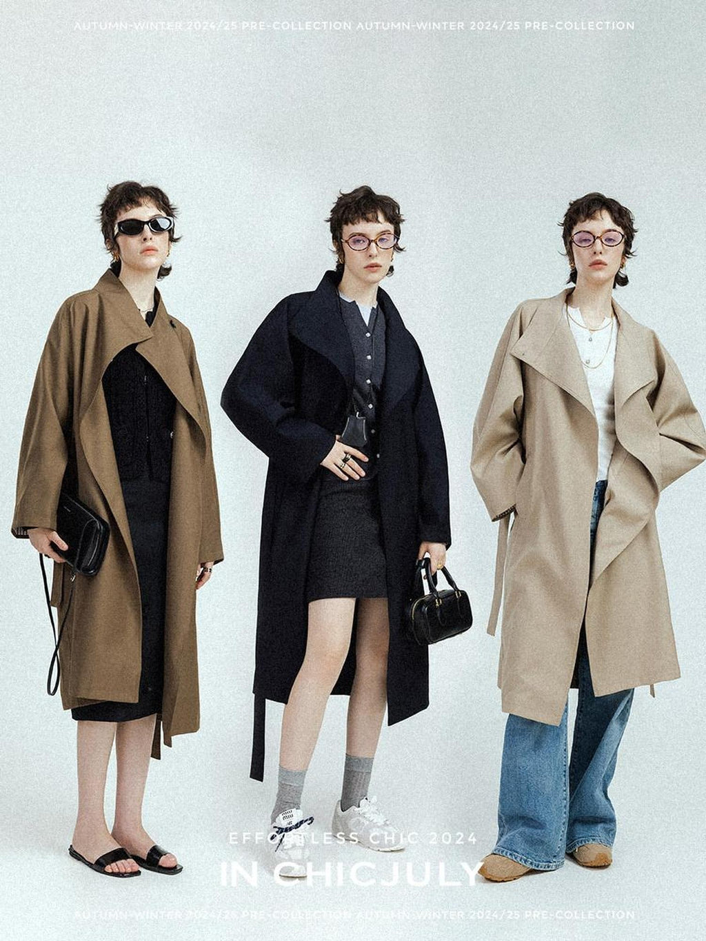 chicjuly French Minimal Armor Inspired Waterproof Women's Viscose Trench Coats