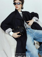chicjuly French Minimal Armor Inspired Waterproof Women's Viscose Trench Coats