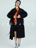 chicjuly French Minimal Armor Inspired Waterproof Women's Viscose Trench Coats