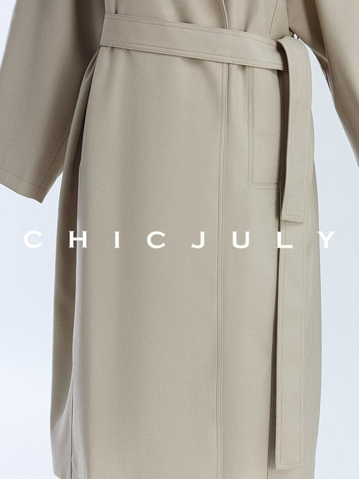 chicjuly French Minimal Armor Inspired Waterproof Women's Viscose Trench Coats